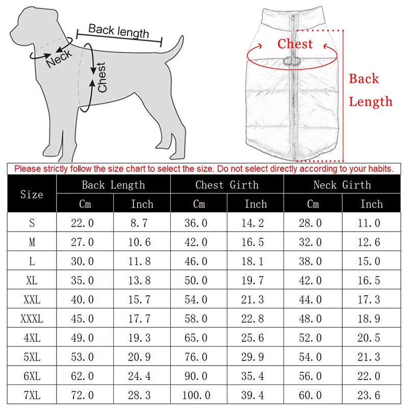 Waterproof Winter Dog Coat – Vest for Small to Large Dogs