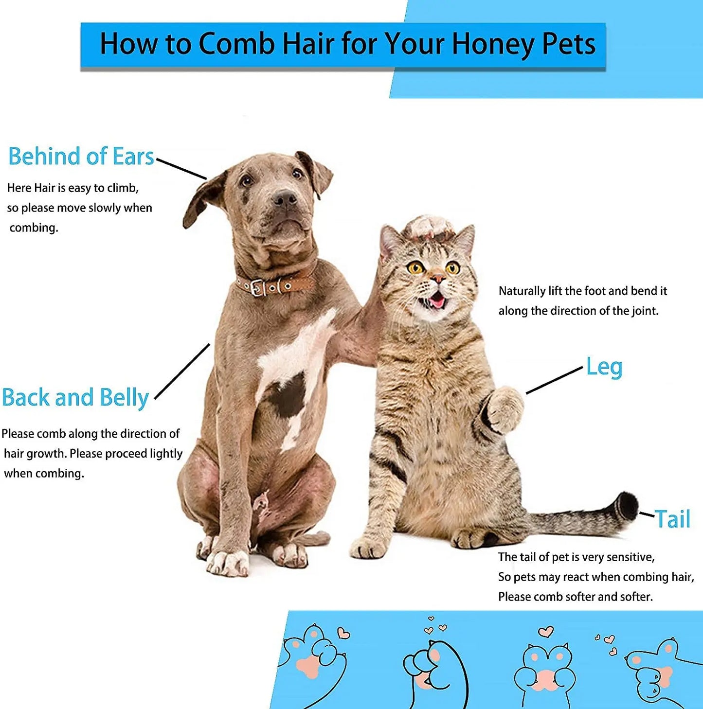 Pet Hair Remover Brush – Grooming Comb for Dogs & Cats