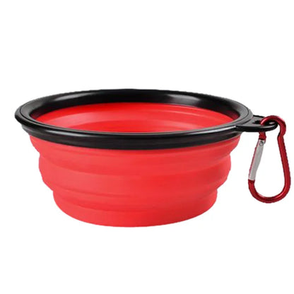 Collapsible Pet Bowl – Portable Silicone Dish with Carabiner