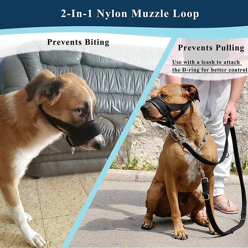 Adjustable Soft Dog Muzzle – Anti-Barking & Bite Prevention