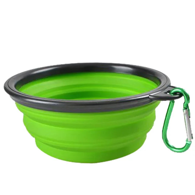 Collapsible Pet Bowl – Portable Silicone Dish with Carabiner