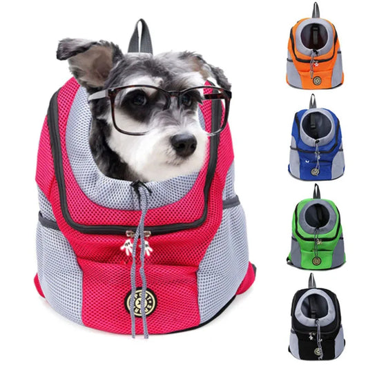 Portable Pet Carrier Backpack – Double Shoulder Mesh Bag