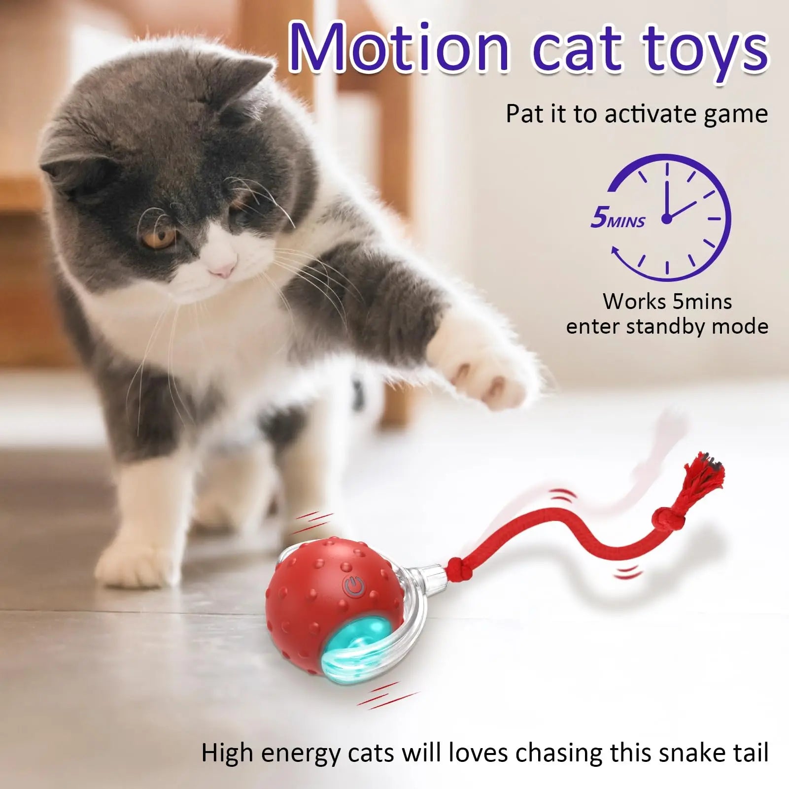 Motion Sensor Cat Rolling Ball – Interactive Teaser Toy V1