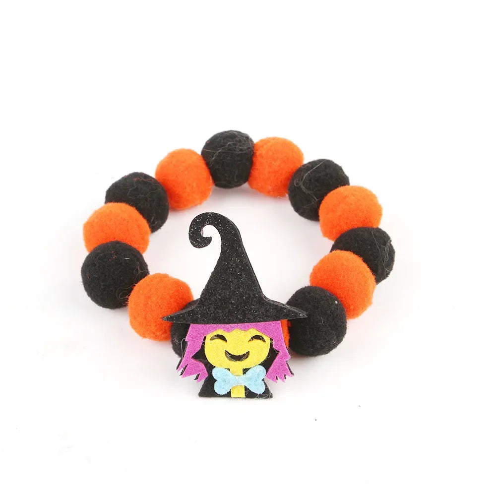 Halloween Themed Pet Collar – Elastic Rope Plush Necklace