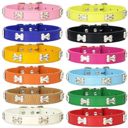 Bone Leather Dog Collar – Durable, Stylish for Dogs & Cats