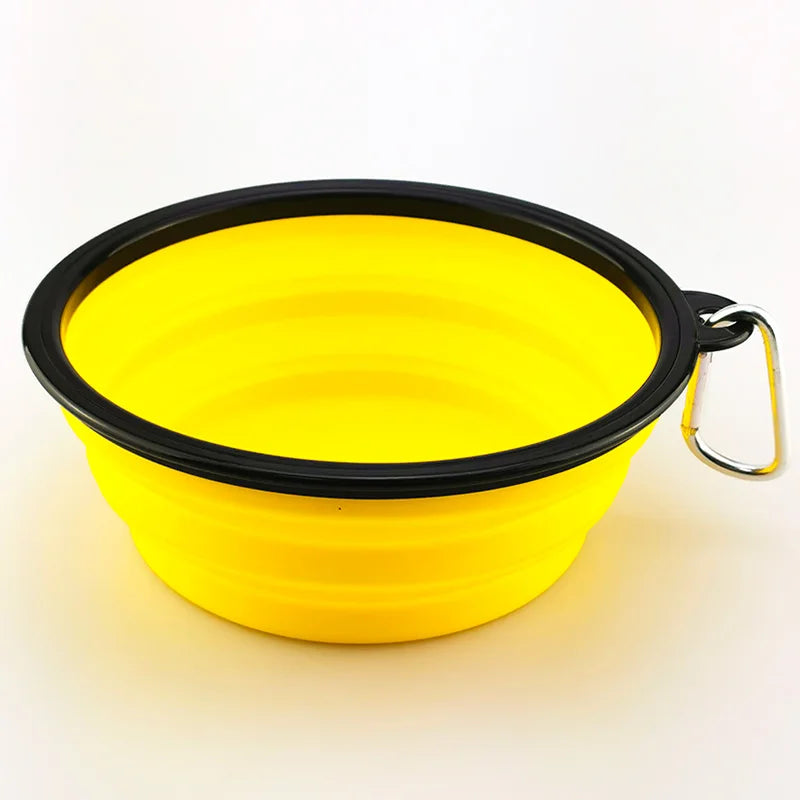 Collapsible Pet Bowl – Portable Silicone Dish with Carabiner