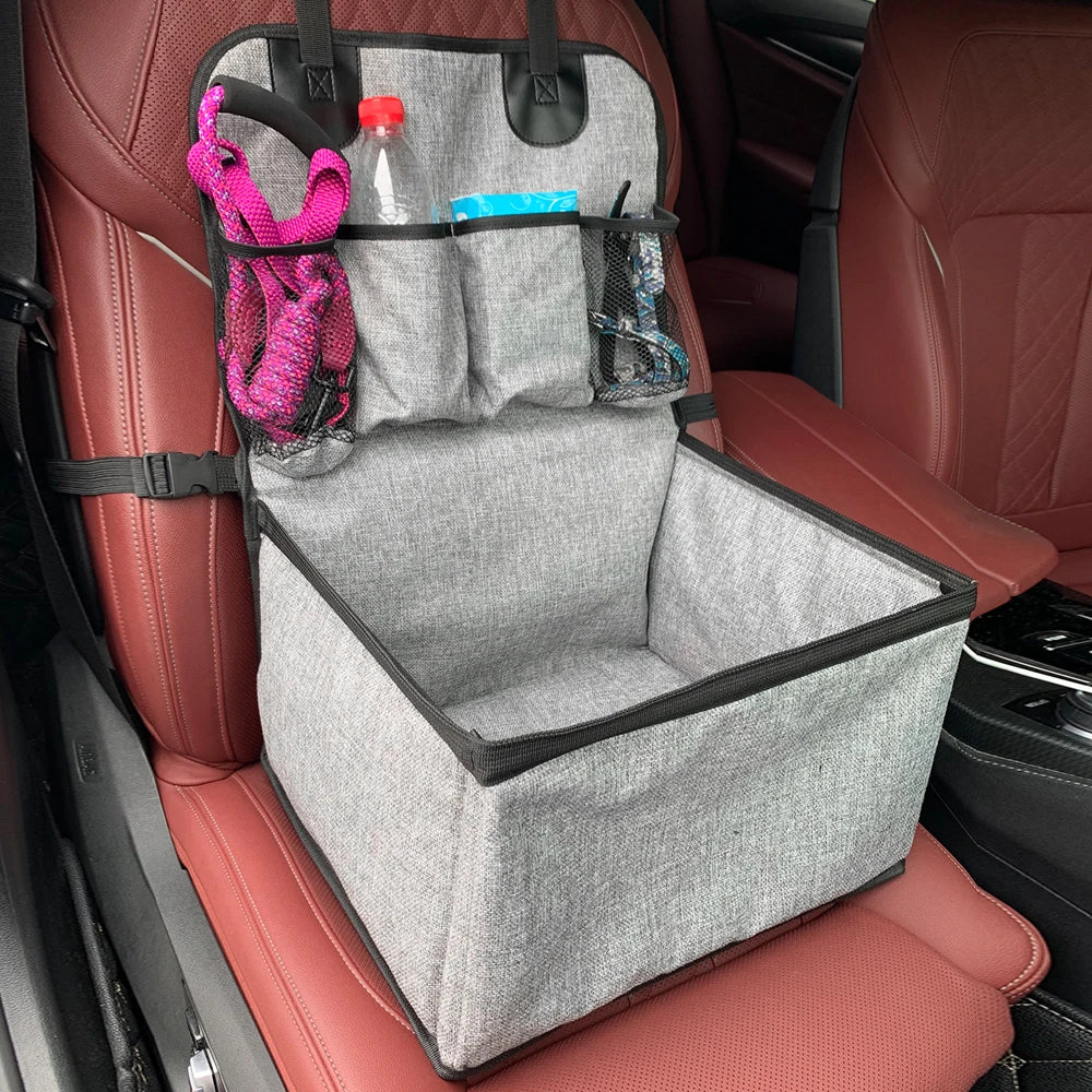 Dog Car Seat – Compact with Storage Pockets