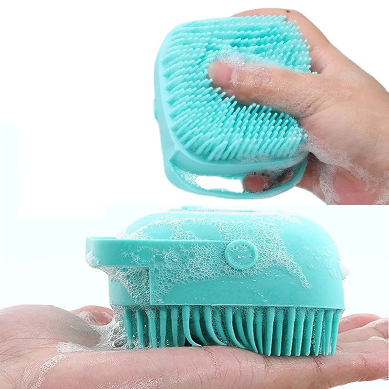 Dog Bath Brush & Massage Glove with Shampoo Dispenser