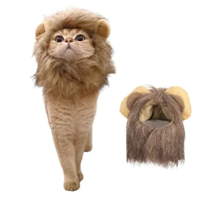 Lion Mane Cat Costume – Pet Hat for Halloween