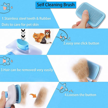 Pet Hair Remover Brush – Grooming Comb for Dogs & Cats