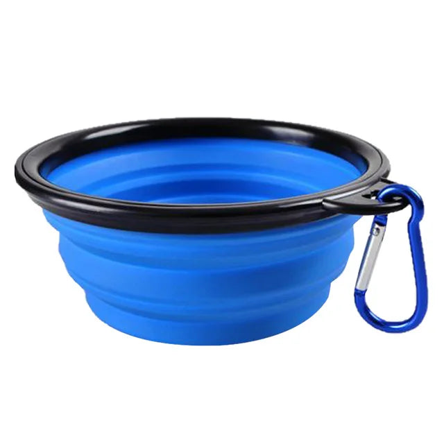 Collapsible Pet Bowl – Portable Silicone Dish with Carabiner