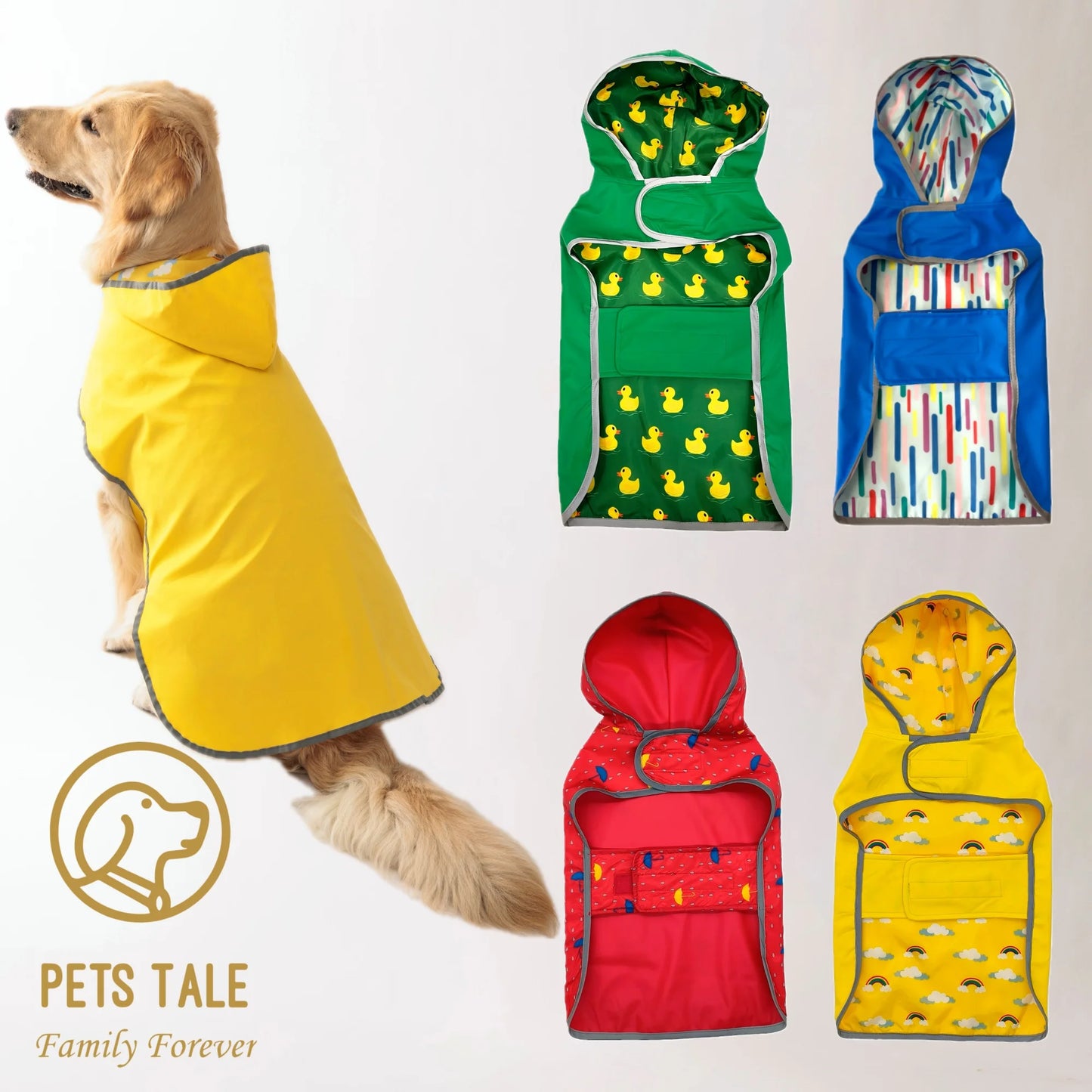 Reversible Dog Raincoat – Double-Layer Stylish Protection