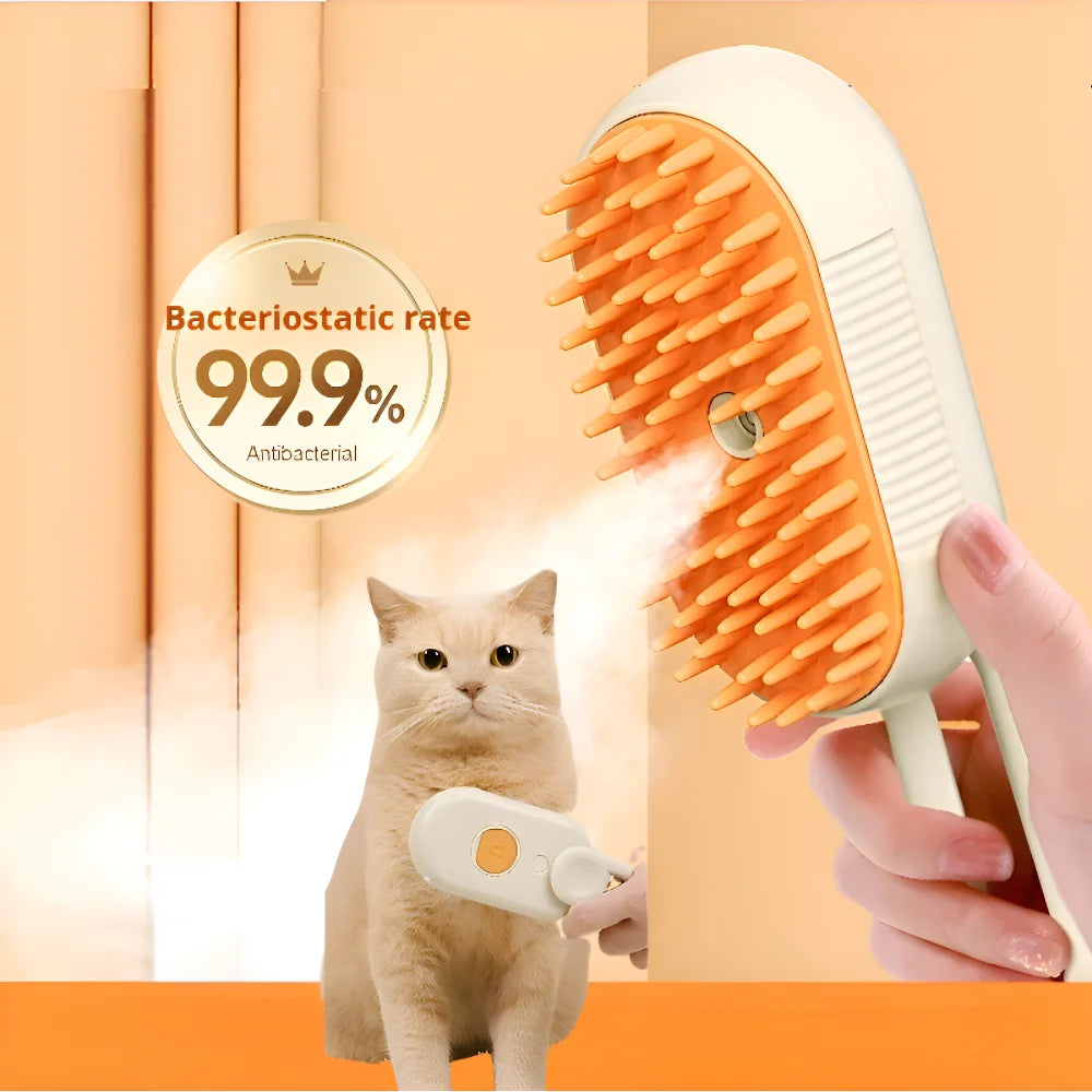 3-in-1 Pet Grooming Brush- Spray, Hair Removal & Massage