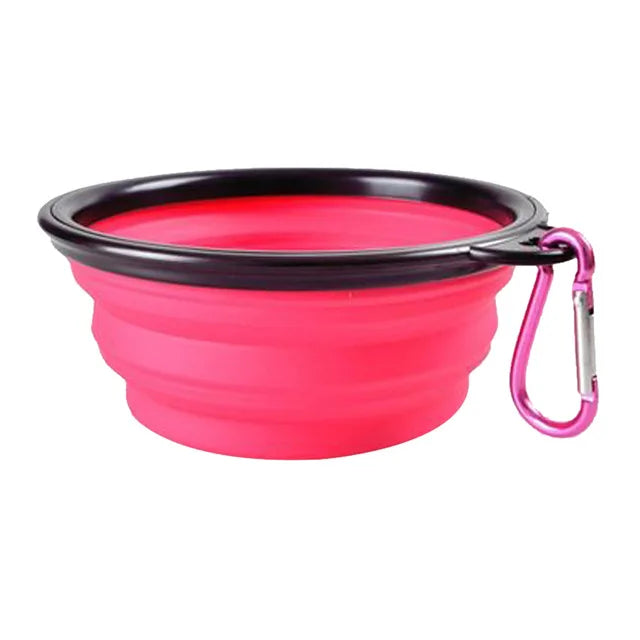 Collapsible Pet Bowl – Portable Silicone Dish with Carabiner