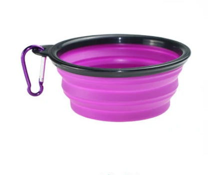 Collapsible Pet Bowl – Portable Silicone Dish with Carabiner