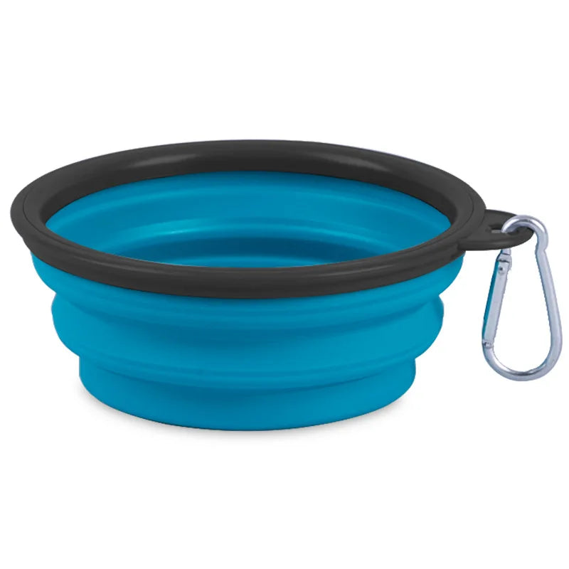 Collapsible Pet Bowl – Portable Silicone Dish with Carabiner