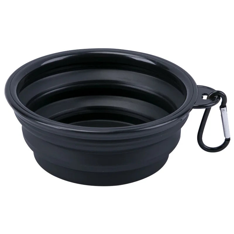 Collapsible Pet Bowl – Portable Silicone Dish with Carabiner