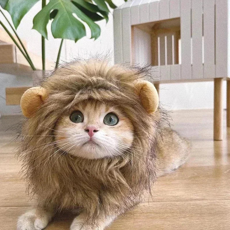 Lion Mane Cat Costume – Pet Hat for Halloween