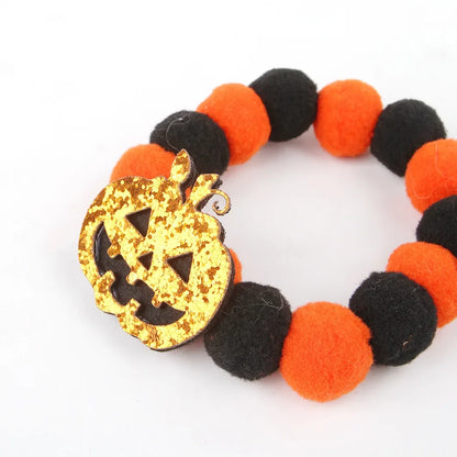 Halloween Themed Pet Collar – Elastic Rope Plush Necklace