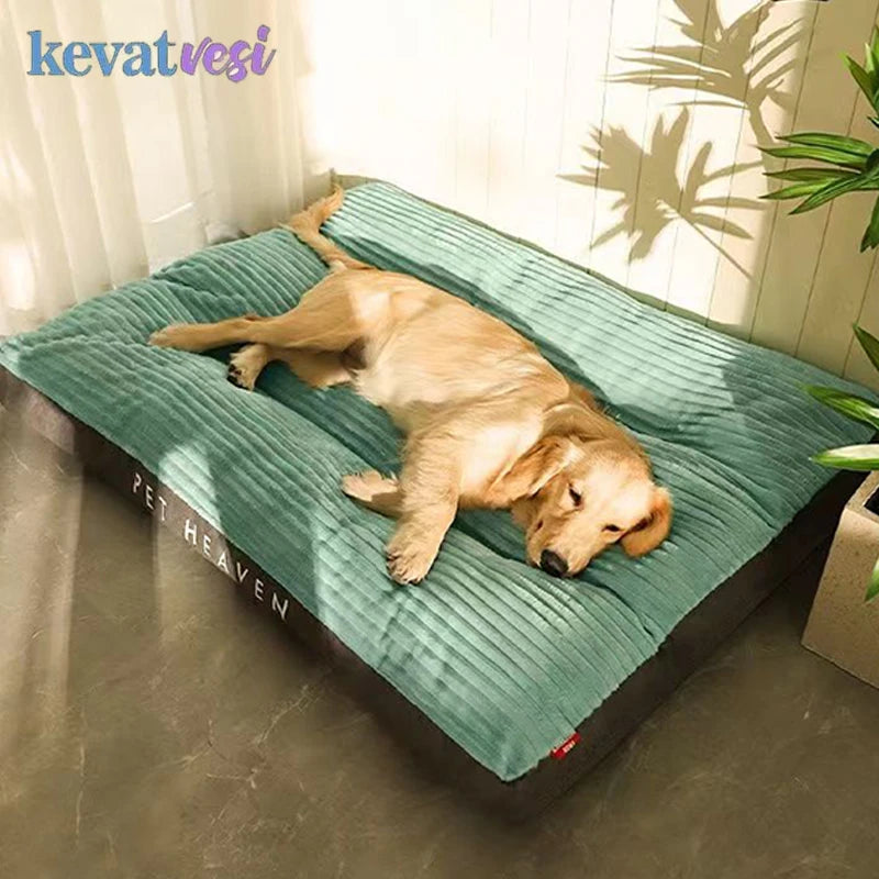 Soft Corduroy Dog Bed – Warm Winter Mat for Pets