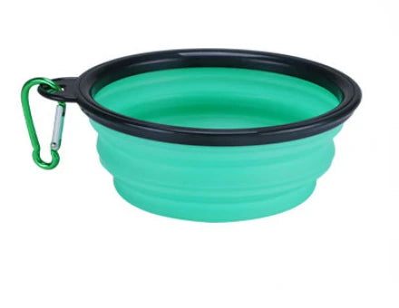 Collapsible Pet Bowl – Portable Silicone Dish with Carabiner