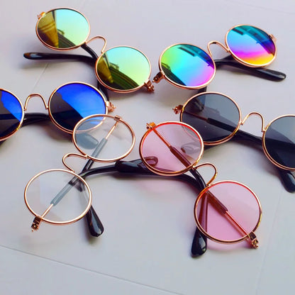 Vintage Round Pet Sunglasses – Chic & Stylish Pet Eyewear