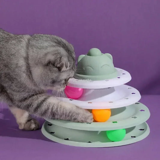 3 Levels Tower Tracks Cat Toy - Interactive Play