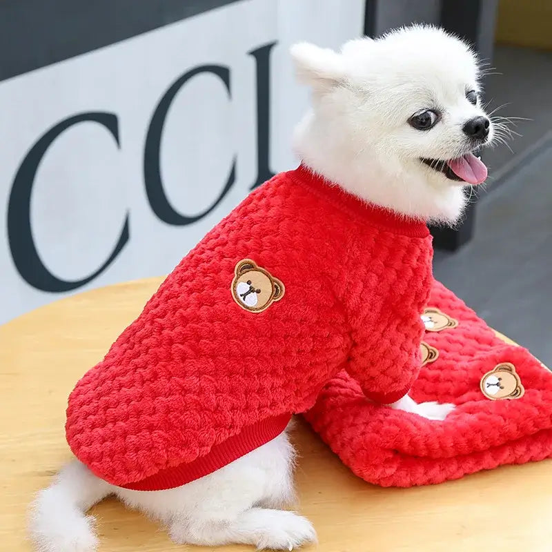 Warm Plush Dog Sweater – Cozy Fleece for Small & Medium Pets