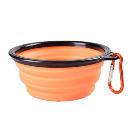 Collapsible Pet Bowl – Portable Silicone Dish with Carabiner