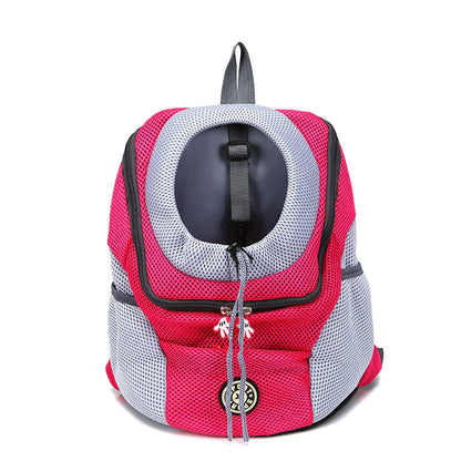 Portable Pet Carrier Backpack – Double Shoulder Mesh Bag