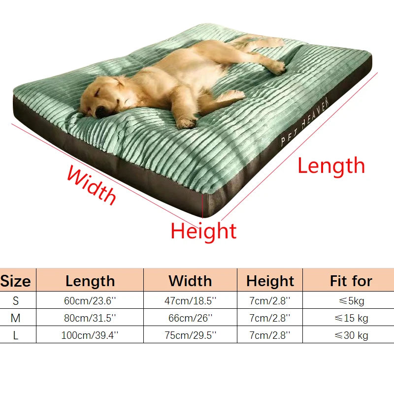 Soft Corduroy Dog Bed – Warm Winter Mat for Pets