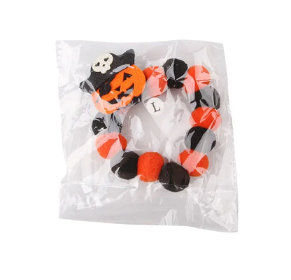 Halloween Themed Pet Collar – Elastic Rope Plush Necklace