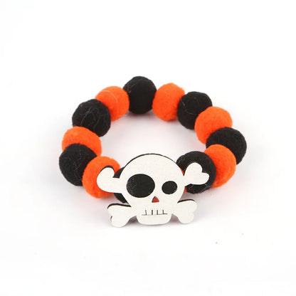 Halloween Themed Pet Collar – Elastic Rope Plush Necklace