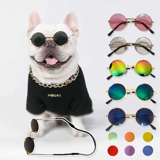 Vintage Round Pet Sunglasses – Chic & Stylish Pet Eyewear