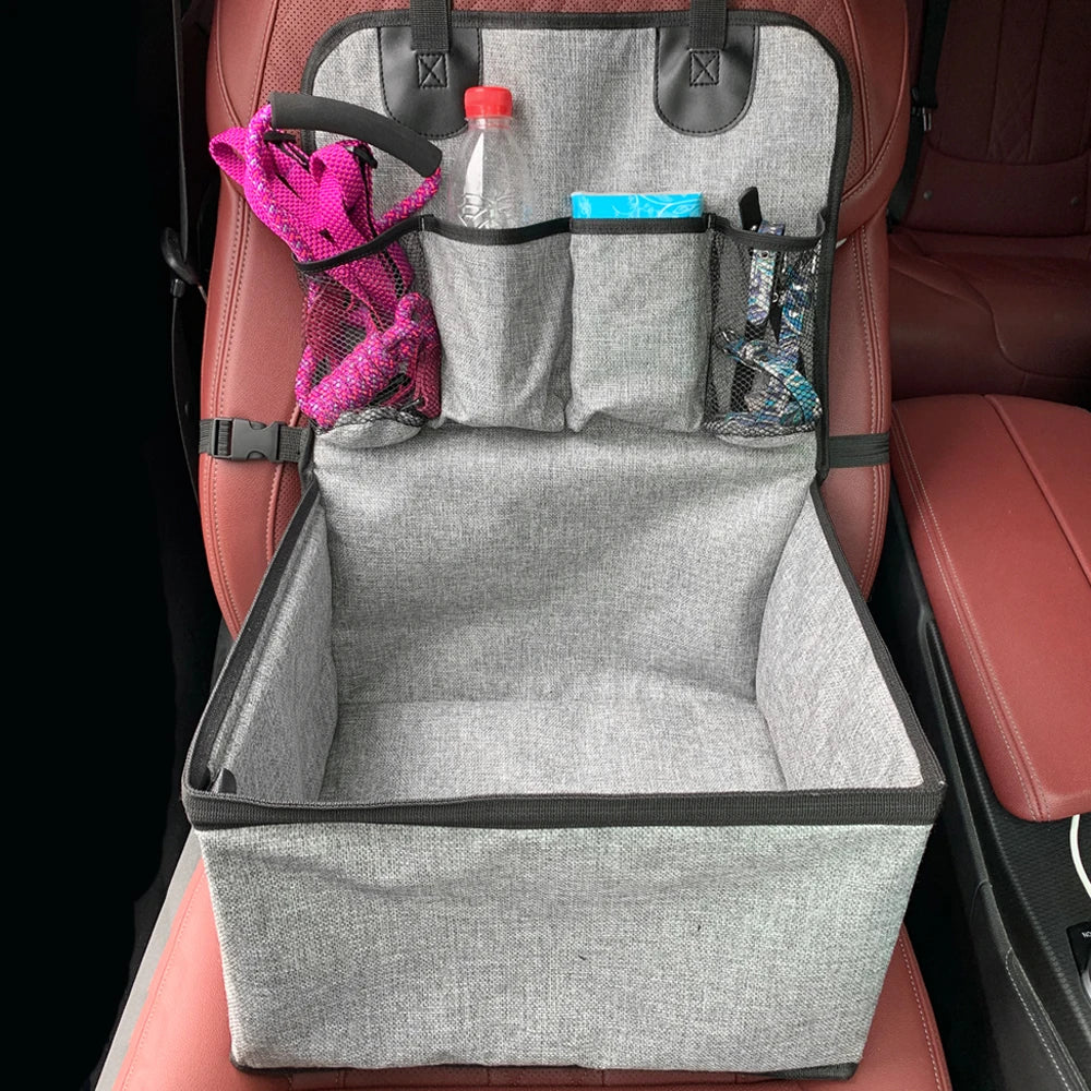 Dog Car Seat – Compact with Storage Pockets