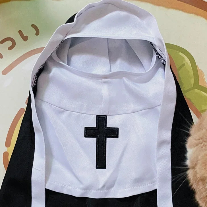 Nun Cloak Halloween Costume – Cosplay Dress for Small Pets