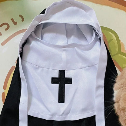 Nun Cloak Halloween Costume – Cosplay Dress for Small Pets