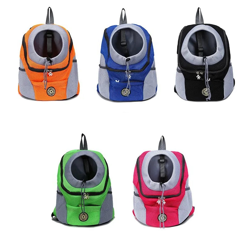 Portable Pet Carrier Backpack – Double Shoulder Mesh Bag