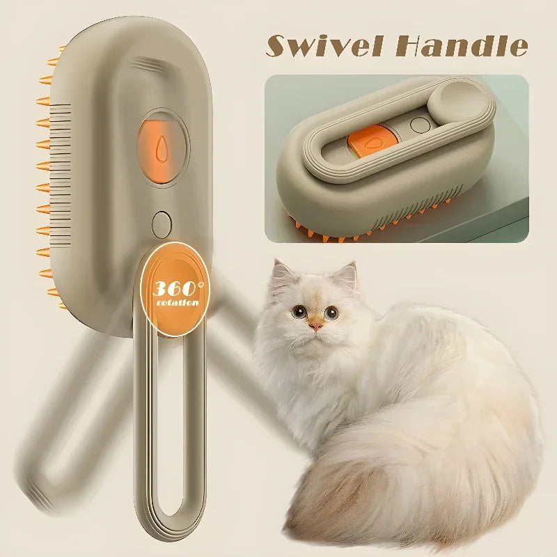 3-in-1 Pet Grooming Brush- Spray, Hair Removal & Massage