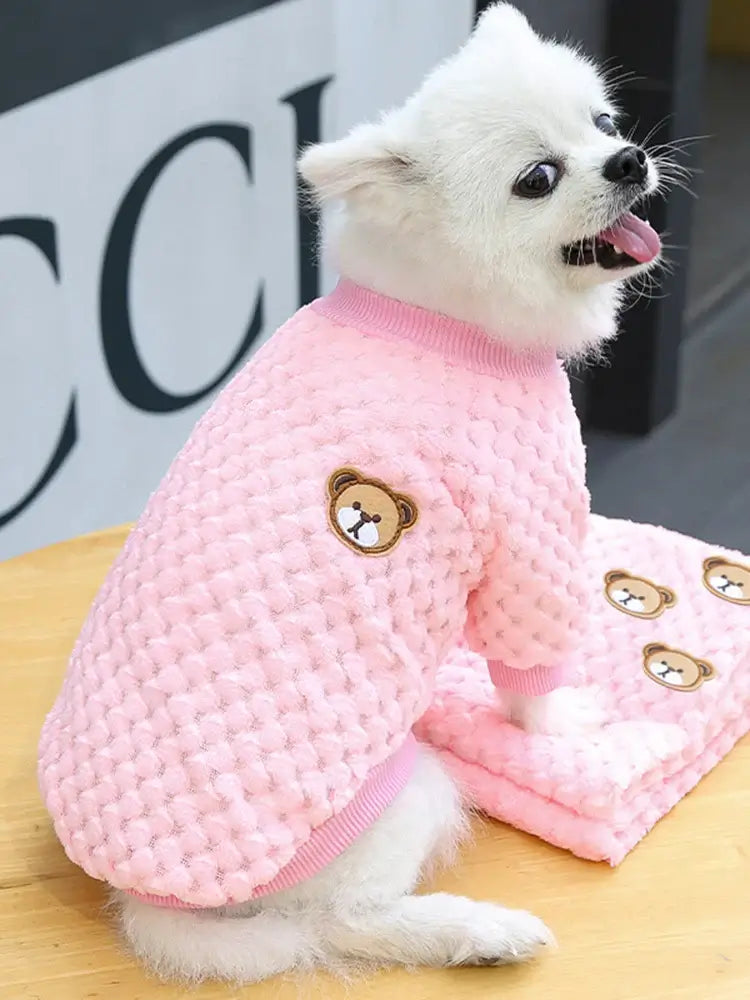 Warm Plush Dog Sweater – Cozy Fleece for Small & Medium Pets