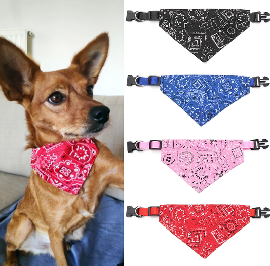 Adjustable Triangular Pet Collar – Scarf & Bandana